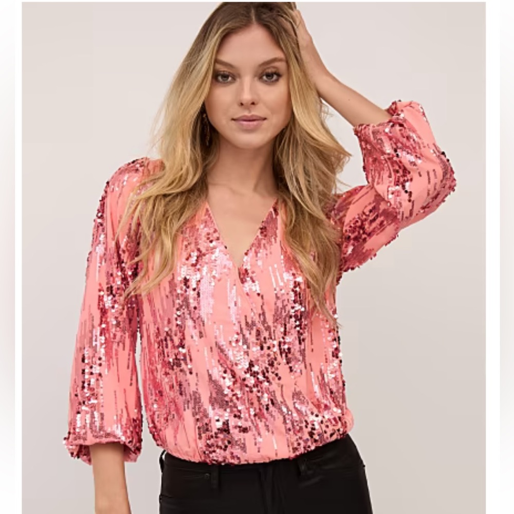 New with tags. New York and Company pink sequin top.